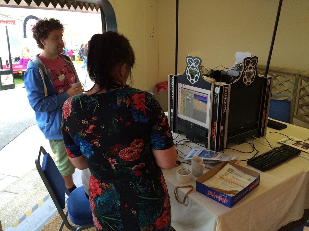 Setup and coffee time at the Pi Cube before the crowds arrive