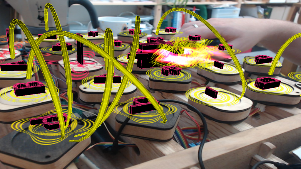 Using augmented reality to display dynamic information on a tangible programming language.